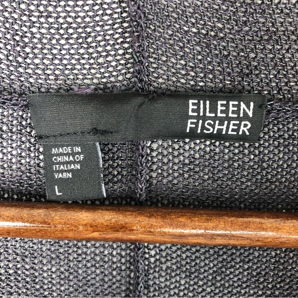 Eileen Fisher Soft Black Open Front Cardigan Large - Picture 3 of 7